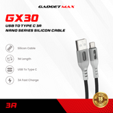 Gadget Max - GX30 (A) Nano Series USB To Type-C 3A Silicon Fast Charging Data Cable - Black